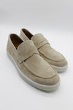 Dark Navy 100% Leather Suede Laceless Casual Shoes 1033240166
