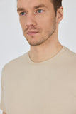 Short Sleeve Plain Crew Neck Pocketless Slim Fit Cotton T-Shirt 1011250158