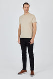 Short Sleeve Plain Crew Neck Pocketless Slim Fit Cotton T-Shirt 1011250158