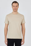 Short Sleeve Plain Crew Neck Pocketless Slim Fit Cotton T-Shirt 1011250158