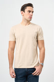 Short Sleeve Plain Crew Neck Slim Fit Cotton T-Shirt 1011240185