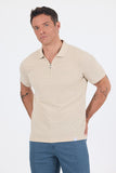 Short Sleeve Plain Supreme Polo Collar Pocketless Cotton Casual Slim Fit T-Shirt 1011250162
