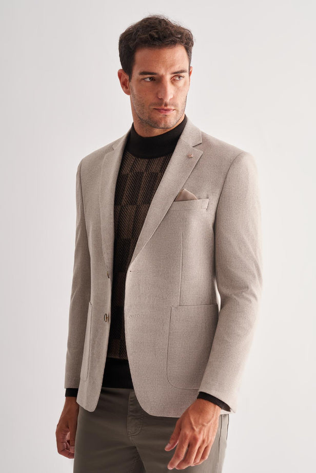 IMZA Men's Patterned Knitted Comfort Fit Classic Blazer – 1002255112