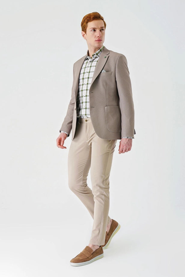 IMZA Men's Knitted Slim Fit Stretch Classic Blazer – 1002240138