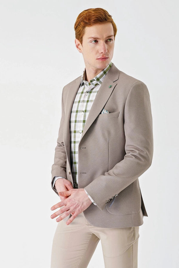 IMZA Men's Knitted Slim Fit Stretch Classic Blazer – 1002240138