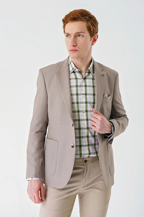 IMZA Men's Knitted Slim Fit Stretch Classic Blazer – 1002240138