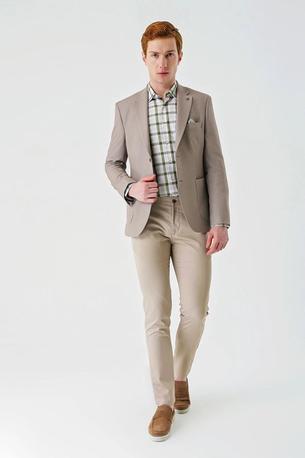 IMZA Men's Knitted Slim Fit Stretch Classic Blazer – 1002240138