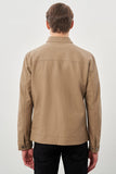 Faux Leather Stand Collar Full-Lined Slim Fit Casual Jacket 1038245152