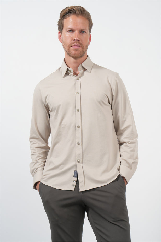 IMZA Men's Tulum Collar Knitted Slim Fit Classic Shirt – 1004260208