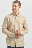 Long Sleeve Printed Embossed Pocketless Cotton Lycra Slim Fit Shirt 1004240100