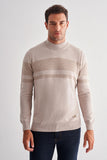 Half Turtleneck Long Sleeve Comfort Fit Cotton Knit Sweater (Model 1012255213)
