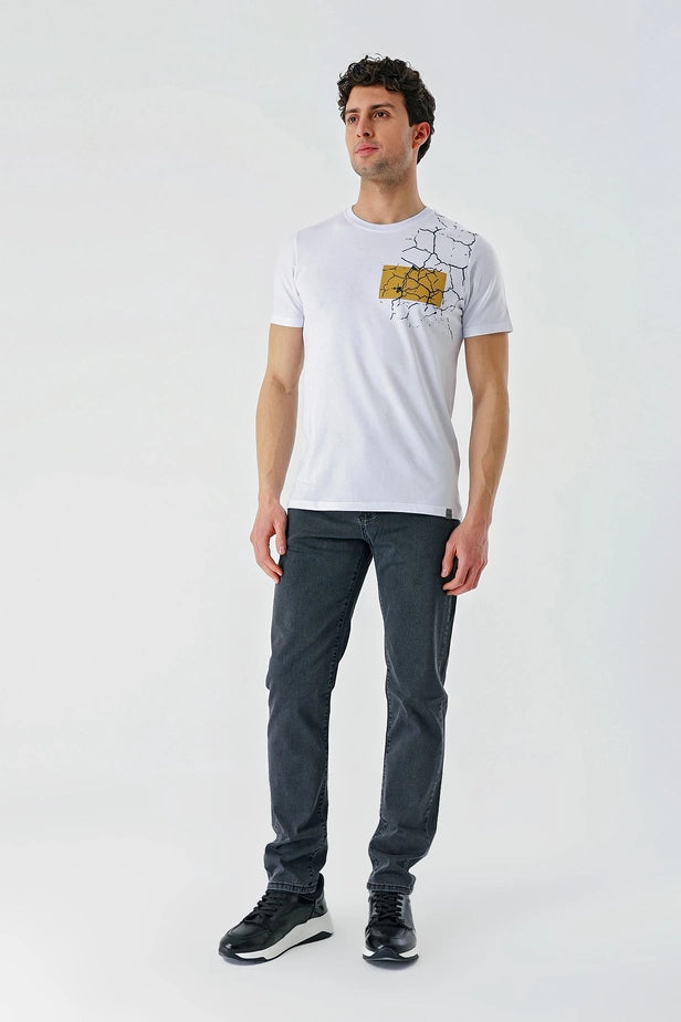 IMZA Men's Printed 100% Cotton Slim Fit Casual T-Shirt – 1011240180