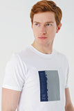 White Short Sleeve Printed Crew Neck Pocket Slim Fit Cotton T-Shirt 1011240179