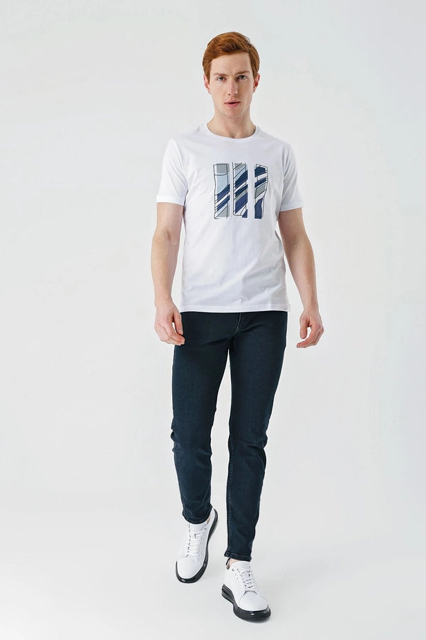 IMZA Men's Printed 100% Cotton Slim Fit Casual T-Shirt – 1011240165