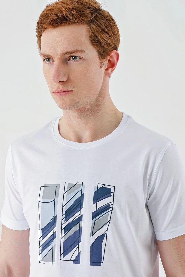 IMZA Men's Printed 100% Cotton Slim Fit Casual T-Shirt – 1011240165