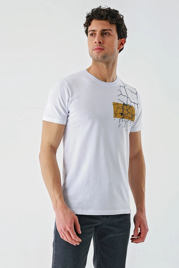 IMZA Men's Printed 100% Cotton Slim Fit Casual T-Shirt – 1011240180
