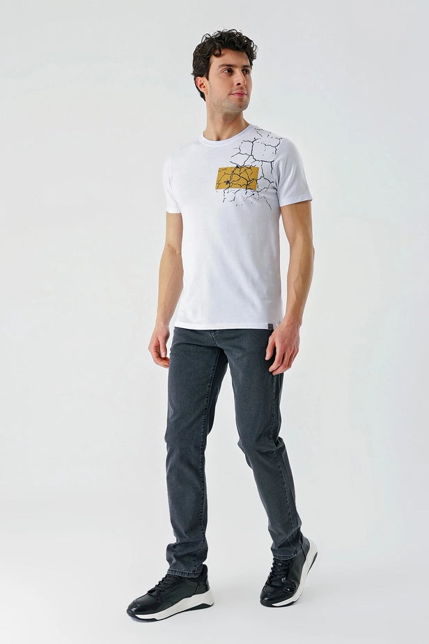 IMZA Men's Printed 100% Cotton Slim Fit Casual T-Shirt – 1011240180