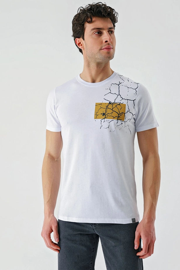 IMZA Men's Printed 100% Cotton Slim Fit Casual T-Shirt – 1011240180