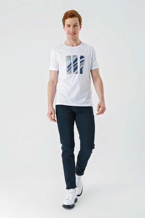 IMZA Men's Printed 100% Cotton Slim Fit Casual T-Shirt – 1011240165