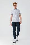 IMZA Men's Printed Oxford Slim Fit Casual Polo T-Shirt – 1011240177