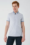 IMZA Men's Printed Oxford Slim Fit Casual Polo T-Shirt – 1011240177