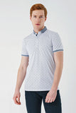 IMZA Men's Printed Oxford Slim Fit Casual Polo T-Shirt – 1011240177