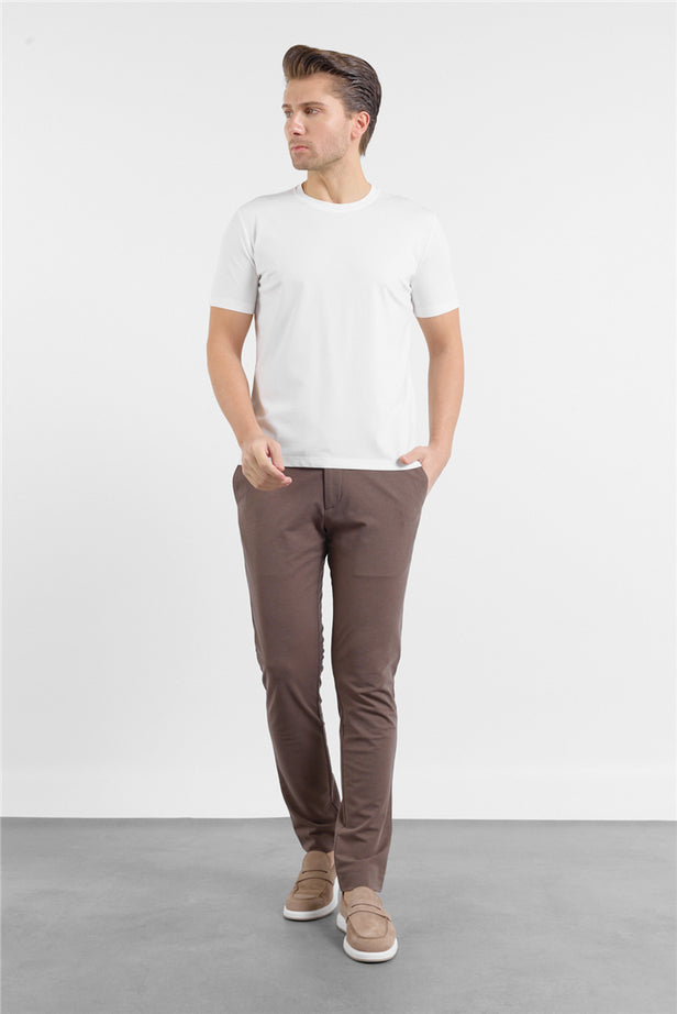 Short Sleeve Crew Neck Pocketless Standard Fit Knit T-Shirt 1011260151