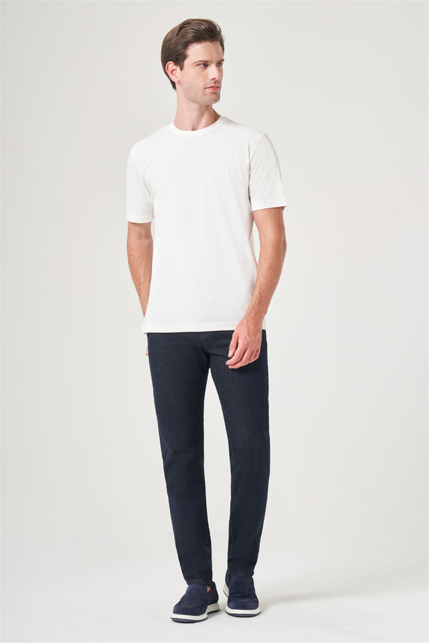 IMZA Men's Crew Neck Knitted Standard Fit Stretch T-Shirt – 1011260267