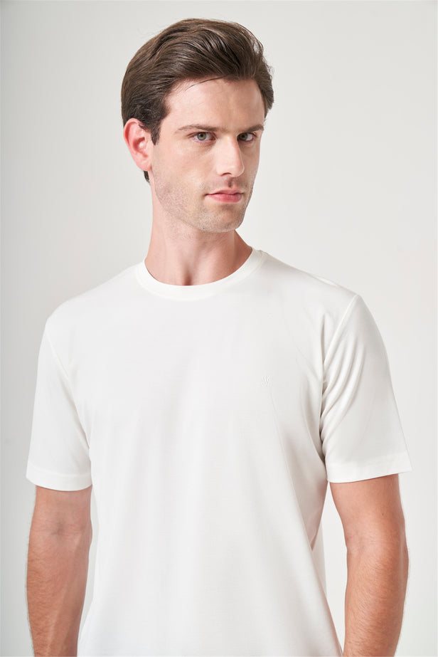 IMZA Men's Crew Neck Knitted Standard Fit Stretch T-Shirt – 1011260267