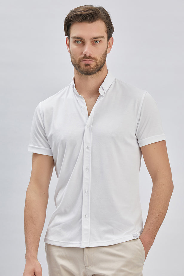 IMZA Men's Patterned Oxford Slim Fit Casual Polo T-Shirt – 1011240178