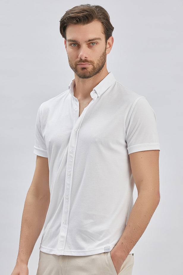 IMZA Men's Patterned Oxford Slim Fit Casual Polo T-Shirt – 1011240178