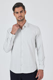 Lilac White Convertible Sleeve Smart Collar Pocketless Slim Fit Shirt 1004250229