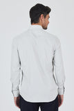 Lilac White Convertible Sleeve Smart Collar Pocketless Slim Fit Shirt 1004250229