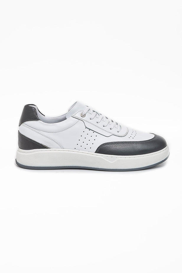 White 100% Leather Antique Lace-Up Casual Shoes 1033240155