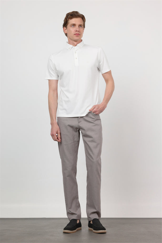 Short Sleeve Italian Collar Pocketless Standard Fit T-Shirt 1011260150