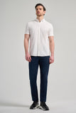 Short Sleeve Plain Knit Italian Collar Pocketless Slim Fit Cotton Shirt 1004250156