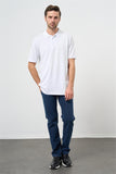 Short Sleeve Plain Pique Polo Collar Slim Fit Cotton Stretch T-Shirt 1011240900