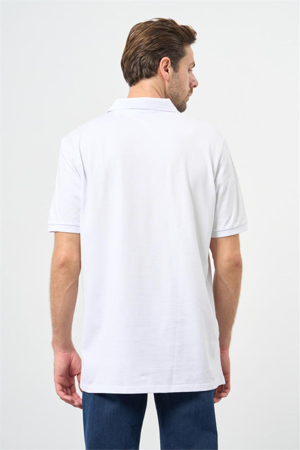 Short Sleeve Plain Pique Polo Collar Slim Fit Cotton Stretch T-Shirt 1011240900