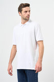Short Sleeve Plain Pique Polo Collar Slim Fit Cotton Stretch T-Shirt 1011240900
