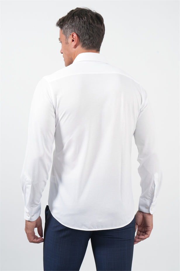 IMZA Men's Tulum Collar Knitted Slim Fit Classic Shirt – 1004260208