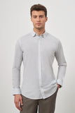 Long Sleeve Perfectto Button-Down Collar Pocketless Cotton Classic Slim Fit Shirt 1004240259