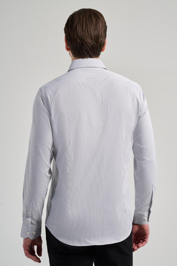 IMZA Men's Striped Semi-Italian Collar Slim Fit Classic Shirt – 1004245218