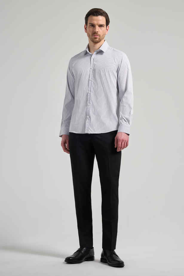 IMZA Men's Striped Semi-Italian Collar Slim Fit Classic Shirt – 1004245218