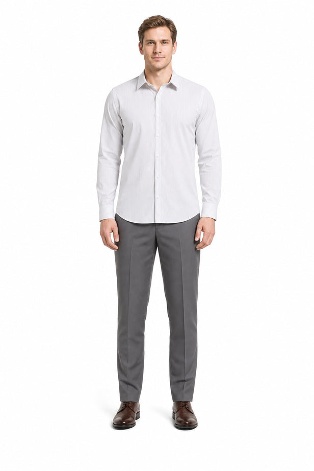 IMZA Men's Striped Semi-Italian Collar Slim Fit Classic Shirt – 1004245218