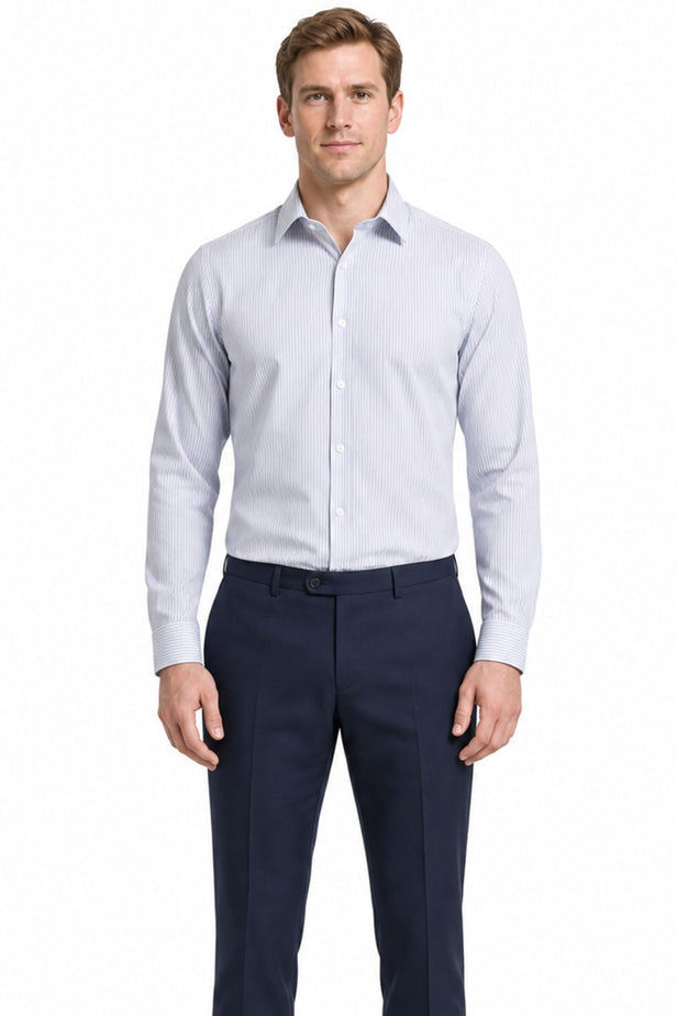 IMZA Men's Striped Semi-Italian Collar Slim Fit Classic Shirt – 1004245218