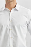 Long Sleeve Plain Weave Stiff Collar Classic Slim Fit Shirt 1004240334