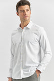 Long Sleeve Plain Weave Stiff Collar Classic Slim Fit Shirt 1004240334