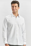 Long Sleeve Plain Weave Stiff Collar Classic Slim Fit Shirt 1004240334