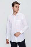 Long Sleeve Plain Stiff Collar Pocket Basic Comfort Fit Shirt 1004250051