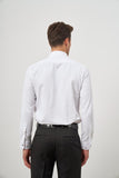 White Long Sleeve Self-Patterned Armured Ata Collar Pocketless Cotton Ceremony Slim Fit Shirt 1004240331